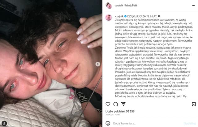 Z kim jest Czajnik? Fakty o nowym związku i wcześniejszym rozstaniu Z kim jest Czajnik? Fakty o nowym związku i wcześniejszym rozstaniu